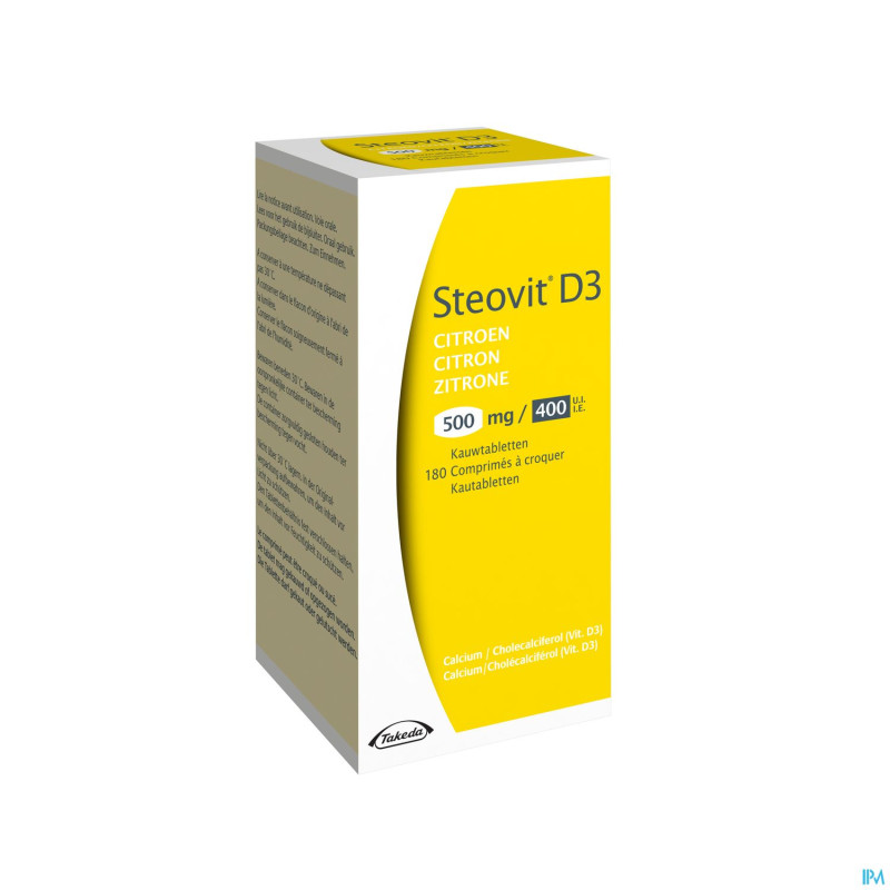 Steovit d3 citron 500mg/400ui comp croq.  180 flac