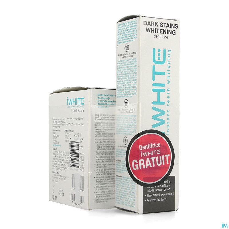 Iwhite dark stains 10 + dentifrice whitening  75ml