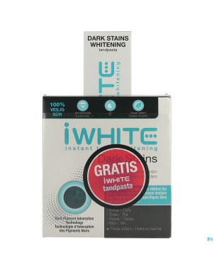 Iwhite dark stains 10 + dentifrice whitening  75ml