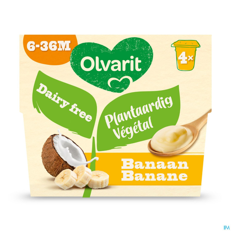 Olvarit 100 % vegetal banane  4x95g
