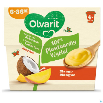 Olvarit 100 % vegetal mangue  4x95g