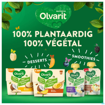 Olvarit 100 % vegetal mangue  4x95g