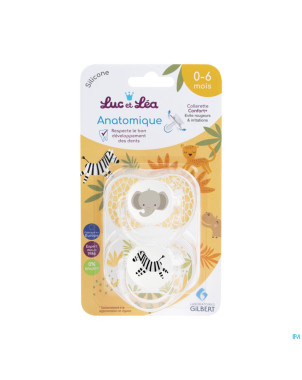 Luc&lea duo sucette ana 0-6m ete anneau