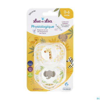 Luc&lea duo sucette physio 0-6m ete anneau
