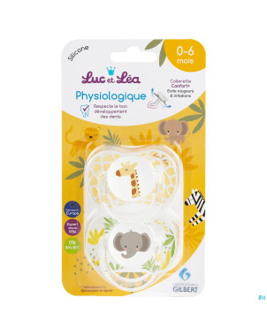 Luc&lea duo sucette physio 0-6m ete anneau
