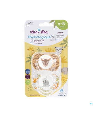 Luc&lea duo sucette physio 6-18m ete anneau