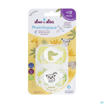 Luc&lea duo sucette physio 18m+ ete anneau