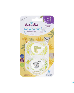 Luc&lea duo sucette physio 18m+ ete anneau
