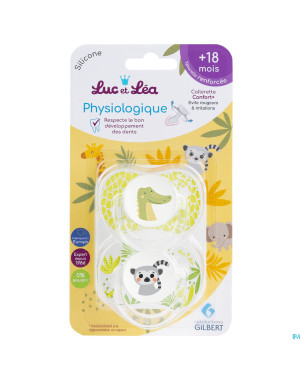 Luc&lea duo sucette physio 18m+ ete anneau