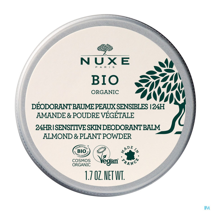 Nuxe bio deo.baume peaux sensibles 24h amande  50g