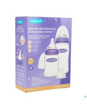 Lansinoh starter set biberons+tetine natural wave