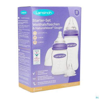 Lansinoh starter set biberons+tetine natural wave