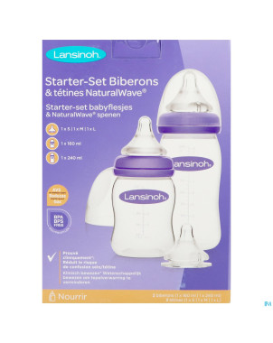 Lansinoh starter set biberons+tetine natural wave