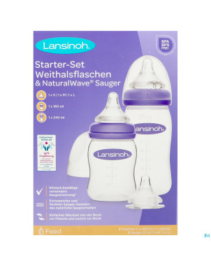 Lansinoh starter set biberons+tetine natural wave