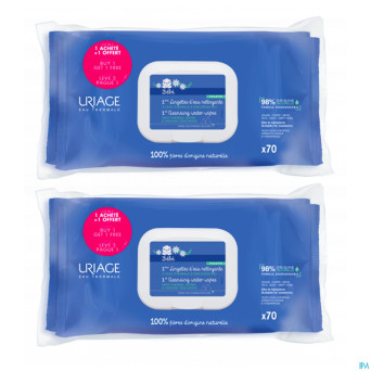Uriage 1ere lingettes nettoyant duo    2x70