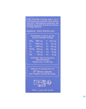 Uriage bb 1er serum naturel  15x5ml