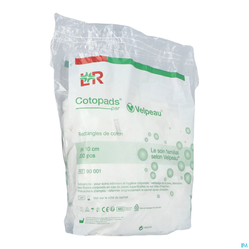 Cotopads velpeau 8x10cm sach 200 90001