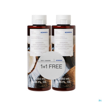 Korres kb nettoyant corporel eau noix coco    1+1
