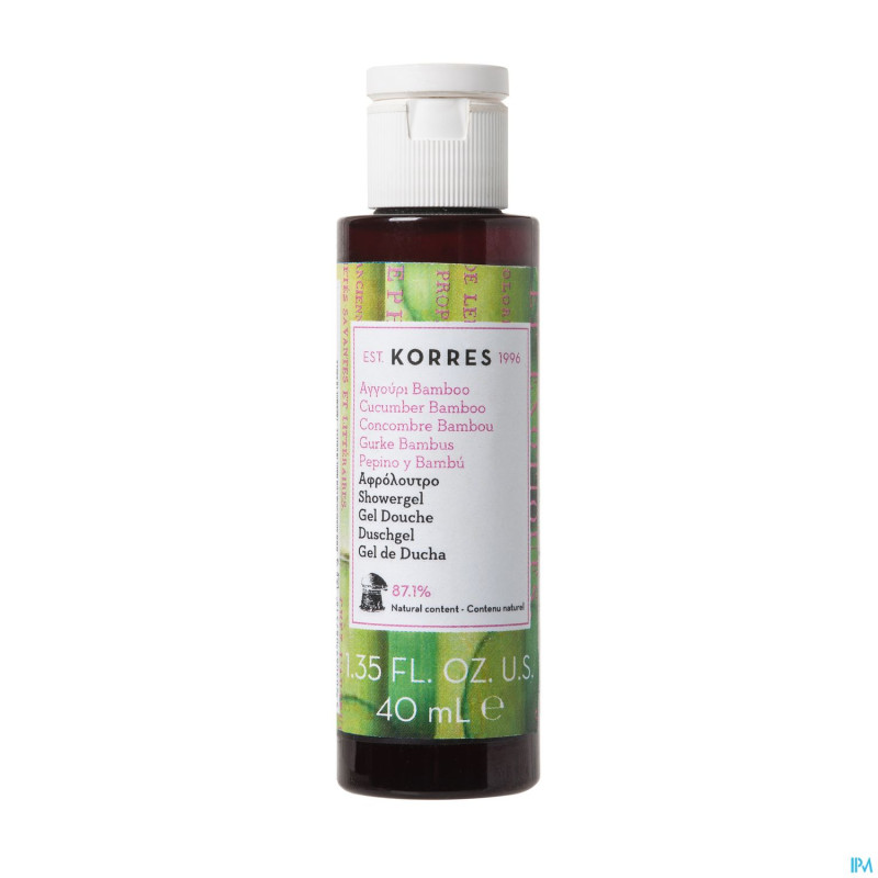 Korres kb gel douche nett.corps  conc. bambou 40ml