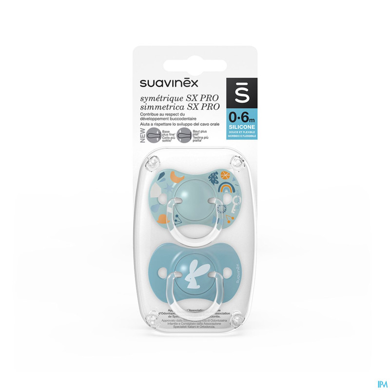 Suavinex forest sucette silic ana 0-6m blue duo