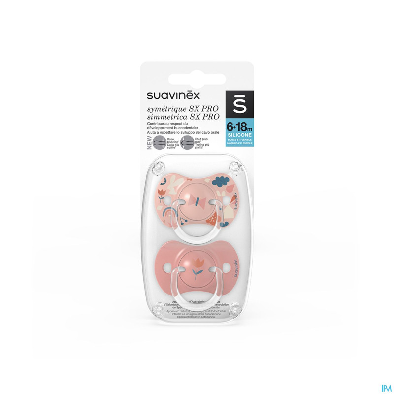 Suavinex forest sucette silic ana 6-18m pink duo
