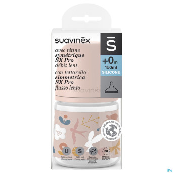 Suavinex forest biberon slow 150ml pink