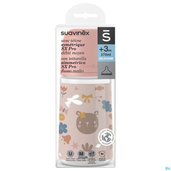 Suavinex forest biberon medium 270ml pink