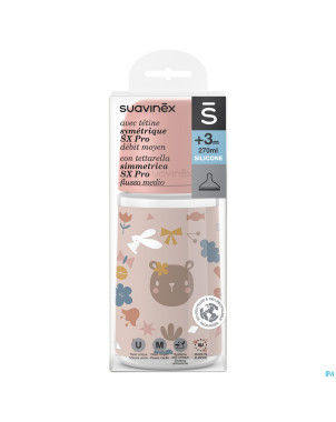 Suavinex forest biberon medium 270ml pink