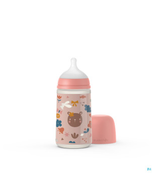 Suavinex forest biberon medium 270ml pink