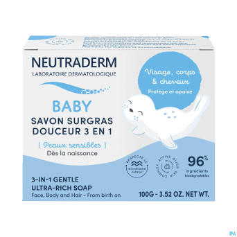 Neutraderm savon surgras douceur 3en1    100g