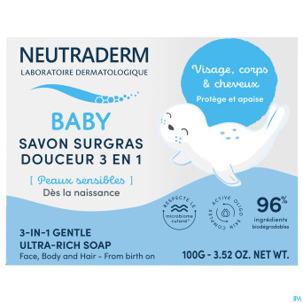 Neutraderm savon surgras douceur 3en1    100g