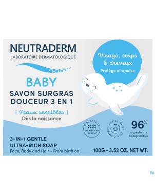 Neutraderm savon surgras douceur 3en1    100g