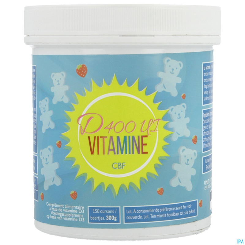 Vitamine d cbf 400ui ourson fraise  150