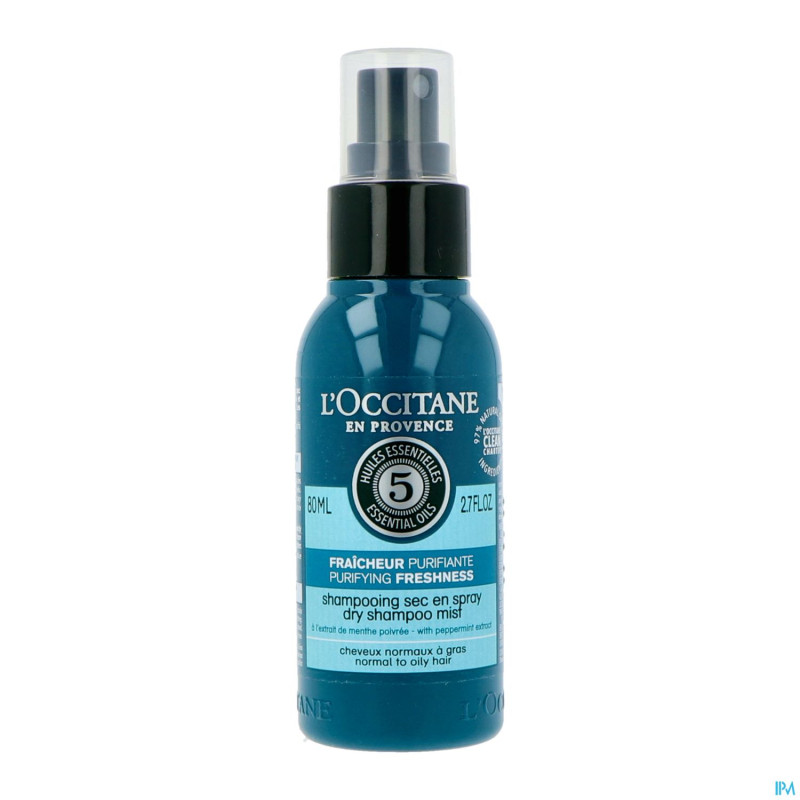 L'occitane shampooing sec fraicheur purifiant 80ml