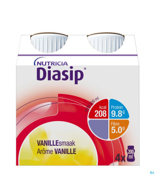 Diasip vanille bouteille 4x200ml nf