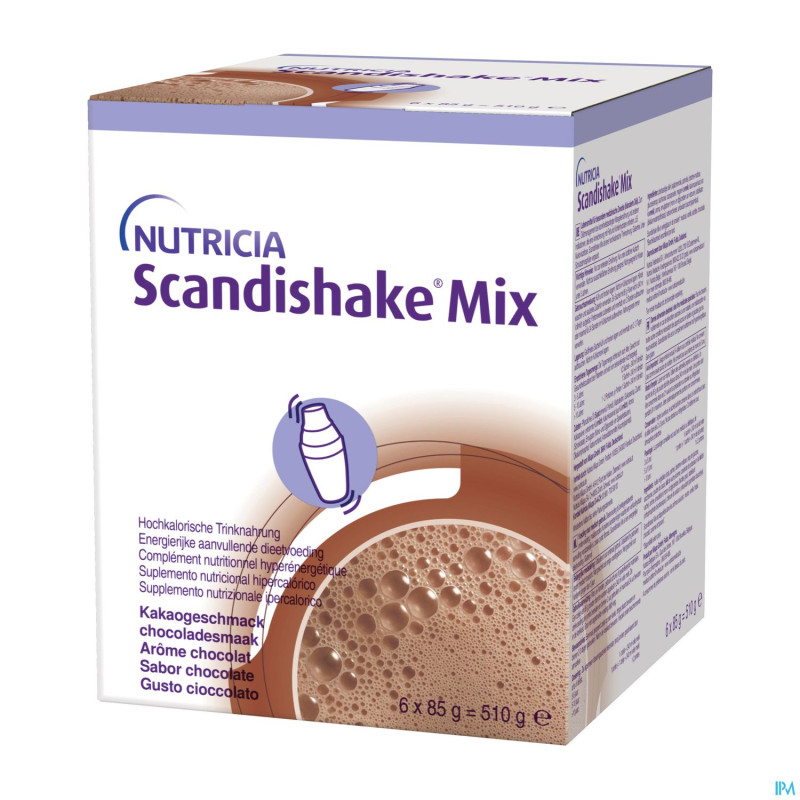 Scandishake mix chocolat    sach 6x85g nf