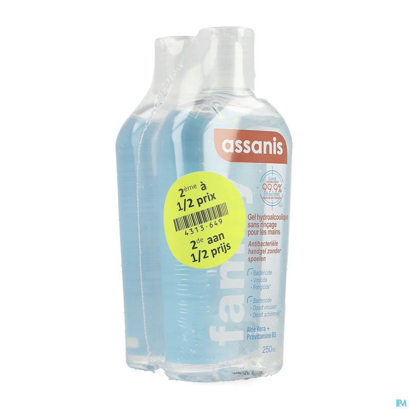 Assanis gel flip top 2x250ml    2eme -50%