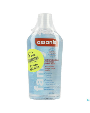Assanis gel flip top 2x250ml    2eme -50%