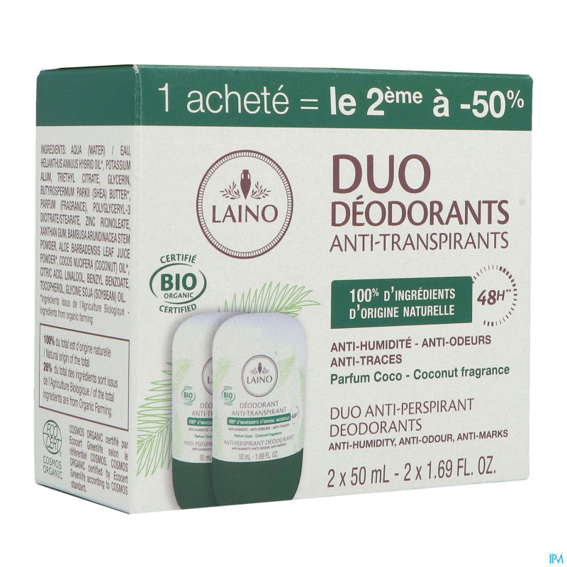 Laino deodorant duo coco roll on 2x50ml