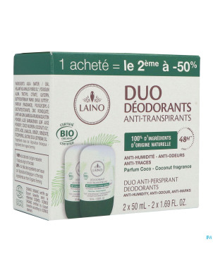 Laino deodorant duo coco roll on 2x50ml