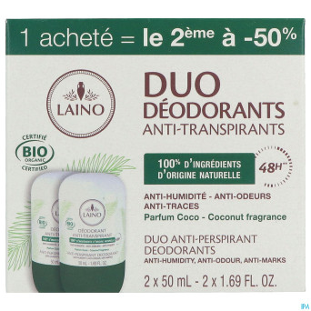Laino deodorant duo coco roll on 2x50ml
