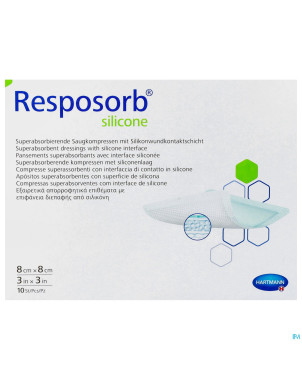 Resposorb silicone 8x8cm 10 4130411