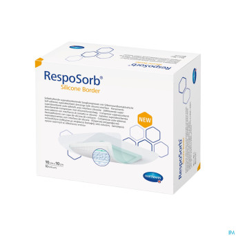 Resposorb silicone border 10x10cm 10 4130010