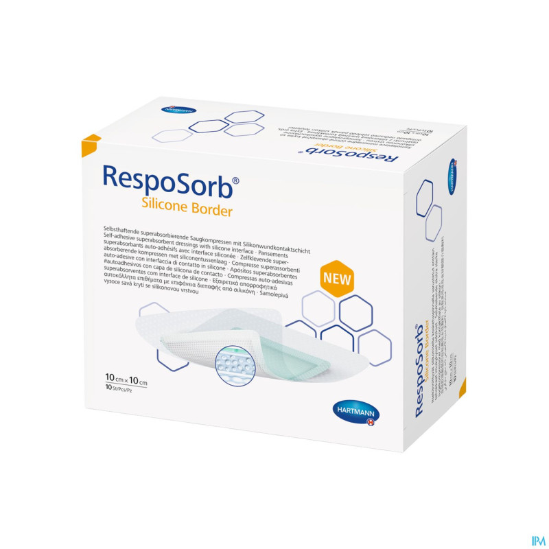 Resposorb silicone border 10x10cm 10 4130010