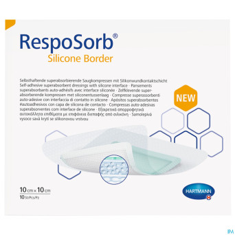 Resposorb silicone border 10x10cm 10 4130010