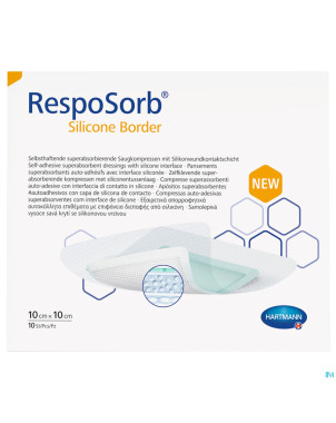 Resposorb silicone border 10x10cm 10 4130010