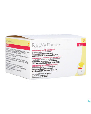 Relvar ellipta 184/22mcg abacus pdr inhal 1x30dose