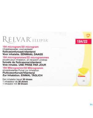 Relvar ellipta 184/22mcg abacus pdr inhal 1x30dose