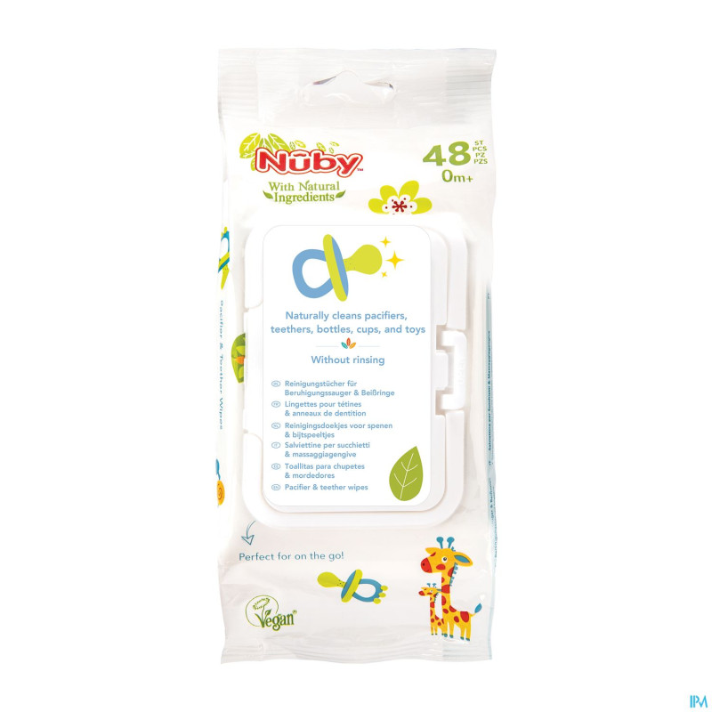 Nuby lingettes sucettes&jouets dentition 0m+ 48