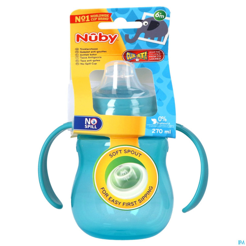 Nuby gobelet a/goutte anses 6m+ 270ml